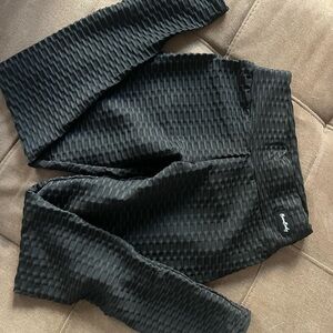 Black Textured Leggings